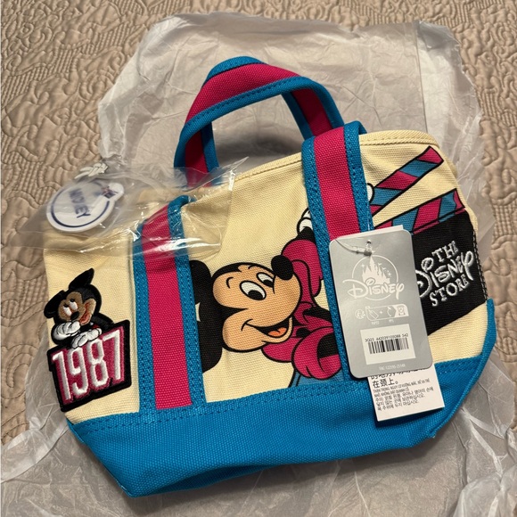 Disney Handbags - Disney Mickey Mouse Tote Bag - Blue, Pink, and Cream